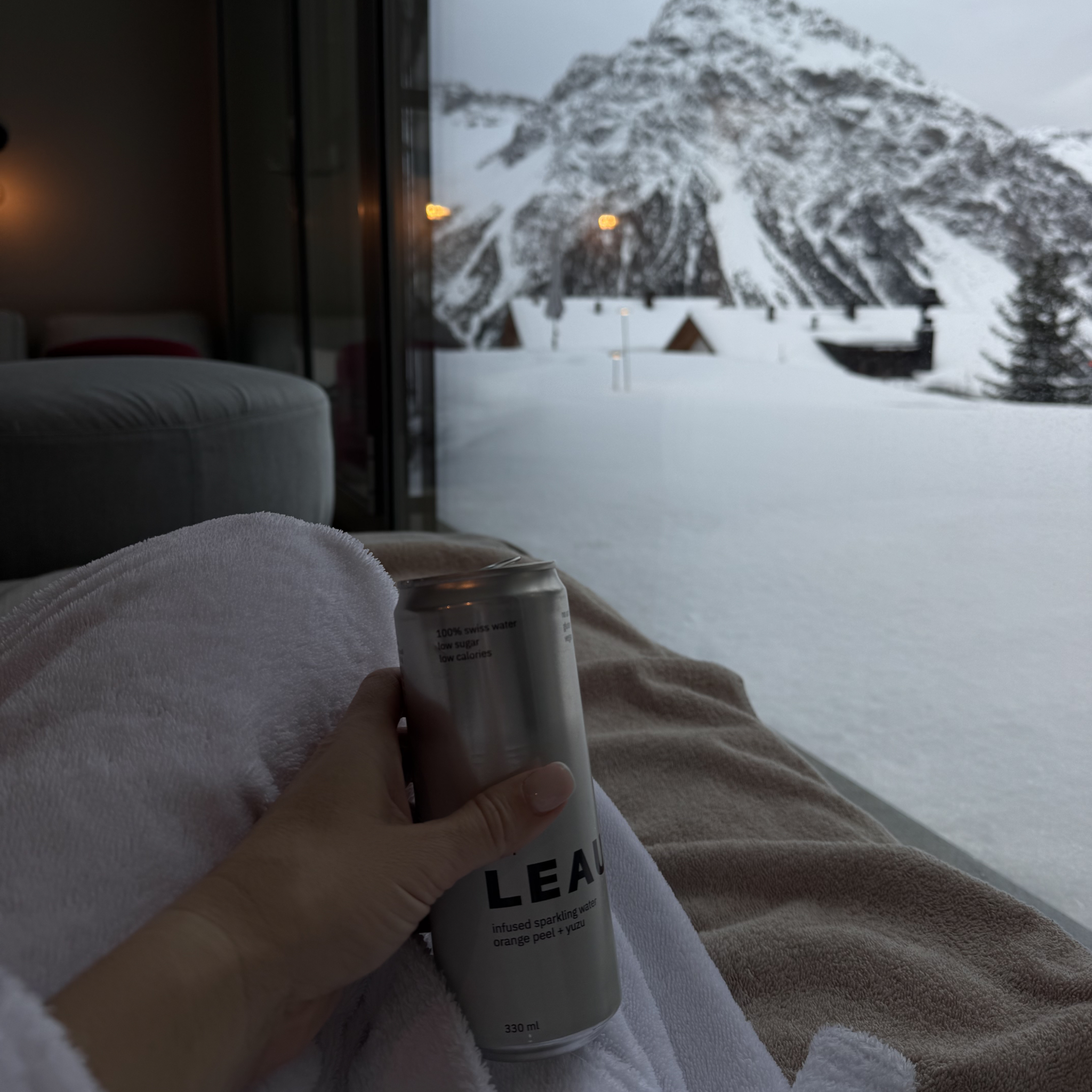 LEAU day can with mountain view